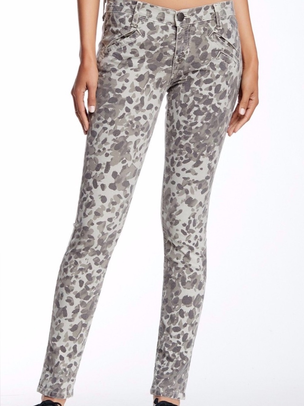 Current Elliot Leopard Print Skinny Jeans